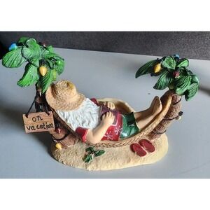 Yankee Candle Santa On Vacation Hammock Votive Candle Holder Island Holiday